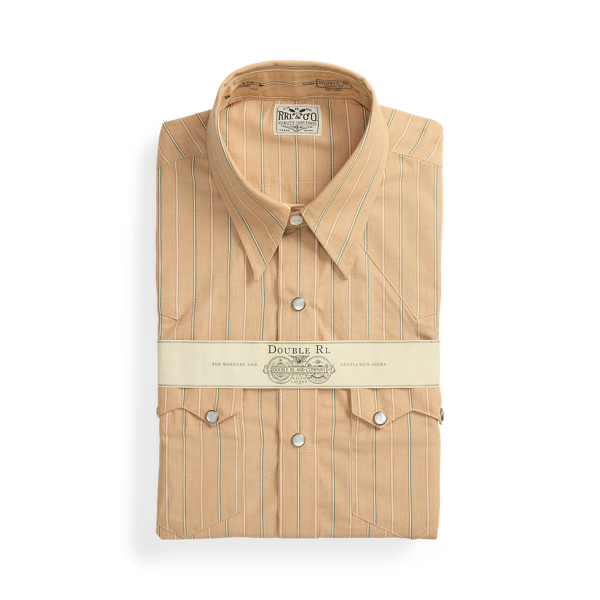 Double Rl Ralph Lauren Slim Fit French Cuff Western Shirt In Multi