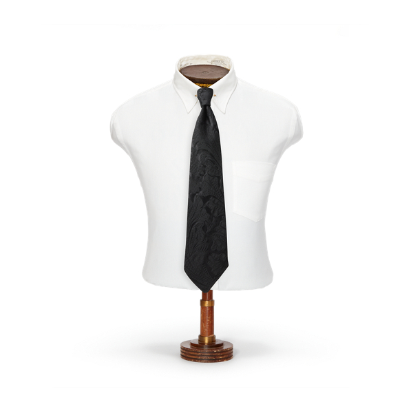 Double Rl Ralph Lauren Handmade Floral Jacquard Tie In Black