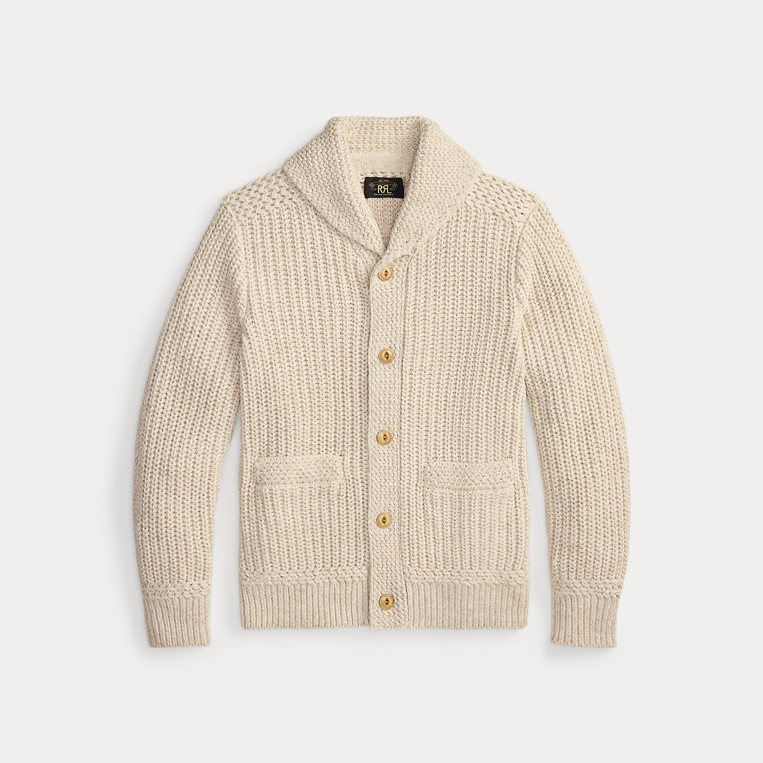 Cotton-Linen Shawl-Collar Cardigan