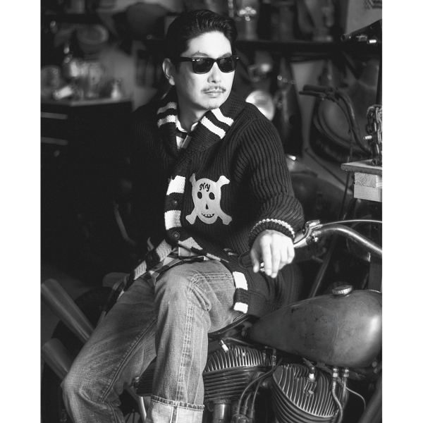 Skull-Patch Wool Shawl Cardigan