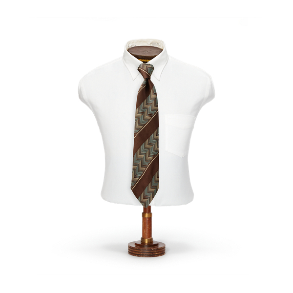 Handmade Chevron-Stripe Silk Tie