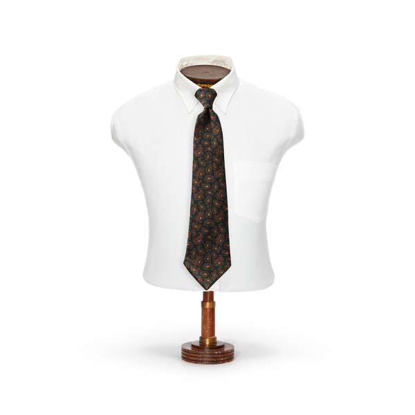 Handmade Pine Wool Challis Tie