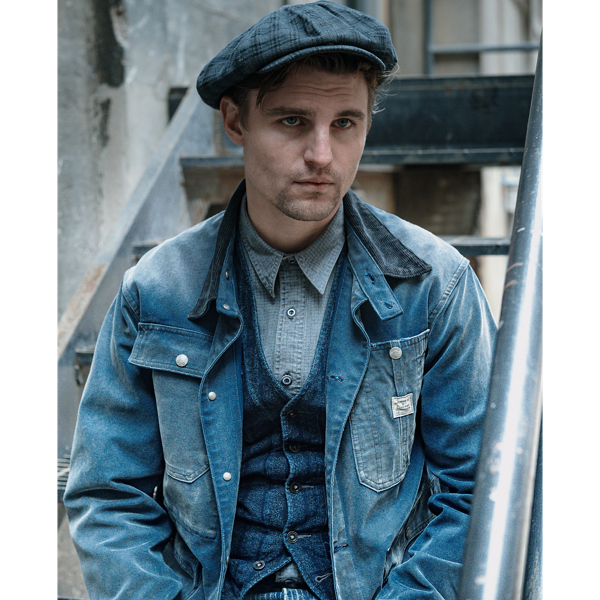 Canvas Corduroy-Collar Engineer Jacket
