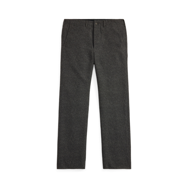 Slim Fit Wool-Cotton Herringbone Trouser