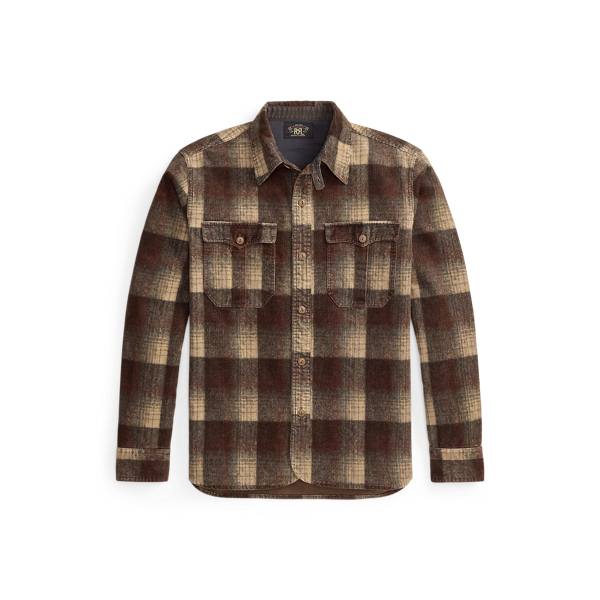 Plaid-Print Corduroy Workshirt