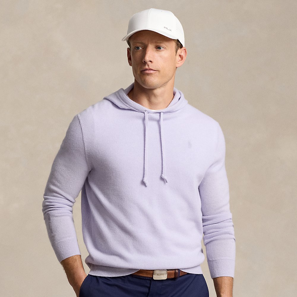 Rlx Golf Washable Cashmere Hooded Sweater In Purple