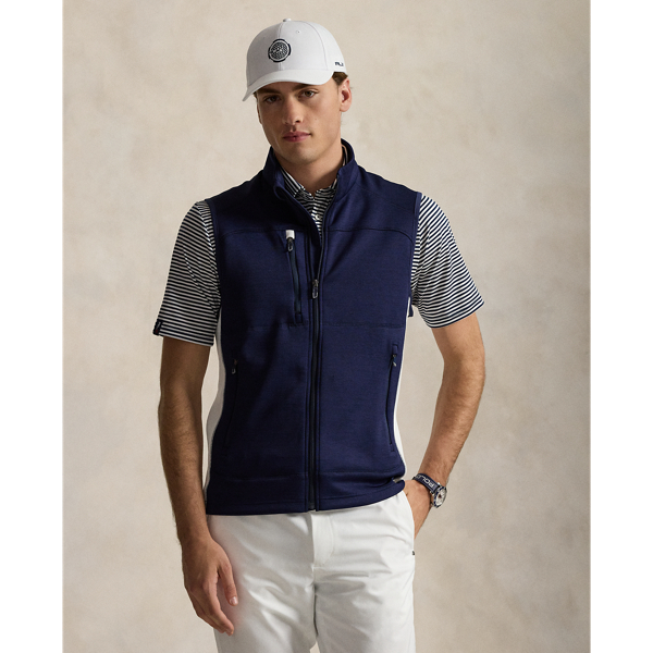 POLO RALPH LAUREN STRETCH DOUBLE-KNIT FULL-ZIP VEST