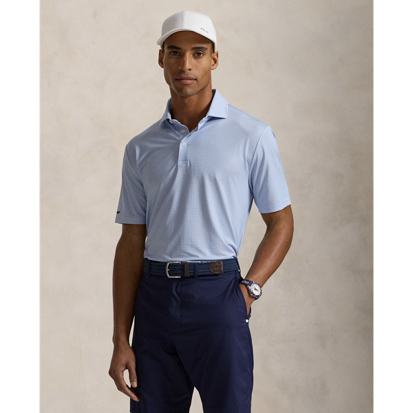 Polo Ralph Lauren Classic Fit Performance Polo Shirt In Micro Cube Refined Navy