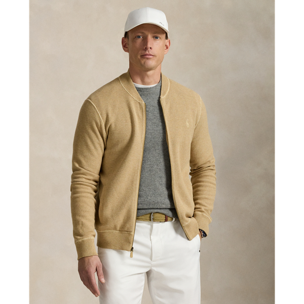 Pull entièrement zippé en coton piqué - RLX - Modalova