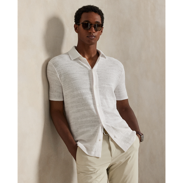 Polo Ralph Lauren Ralph Lauren Cotton-linen Short-sleeve Cardigan In White