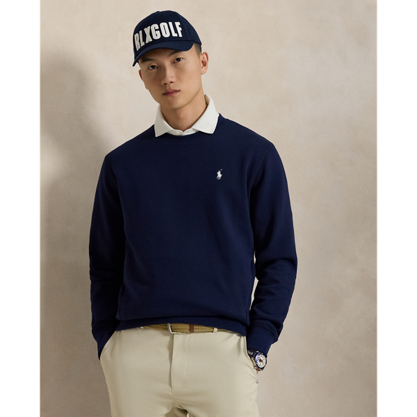 This moisture-wicking sweatshirt is made from a lightweight cotton-blend fleece, which is peached for an extra-soft feel. It features both our "RLX" logo and iconic Pony for signature style.