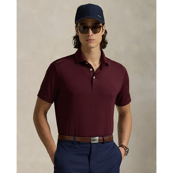This Polo shirt is crafted from stretch jersey, which is both lightweight and breathable. Its moisture-wicking properties help keep you cool and comfortable all day long.