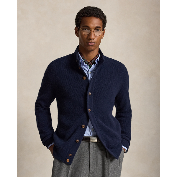 Cardigan in cashmere con collo a lupetto