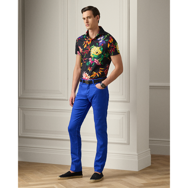 Ralph Lauren Slim Fit Linen-cotton Stretch Jean In Royal Blue