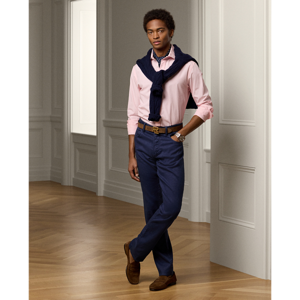 Ralph Lauren Slim Fit Stretch Linen-cotton Jean In Crown Blue