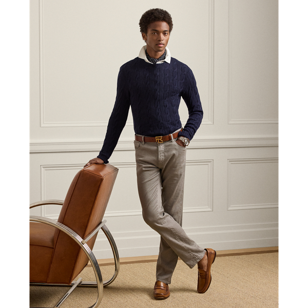 Ralph Lauren Slim Fit Stretch Linen-cotton Jean In Gray