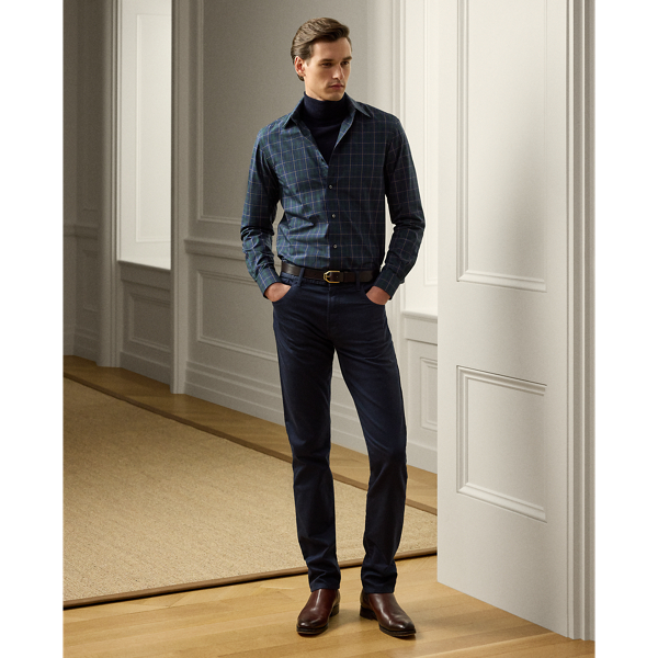 Ralph Lauren Slim Fit Stretch Dobby Pant In Classic Chairman Navy