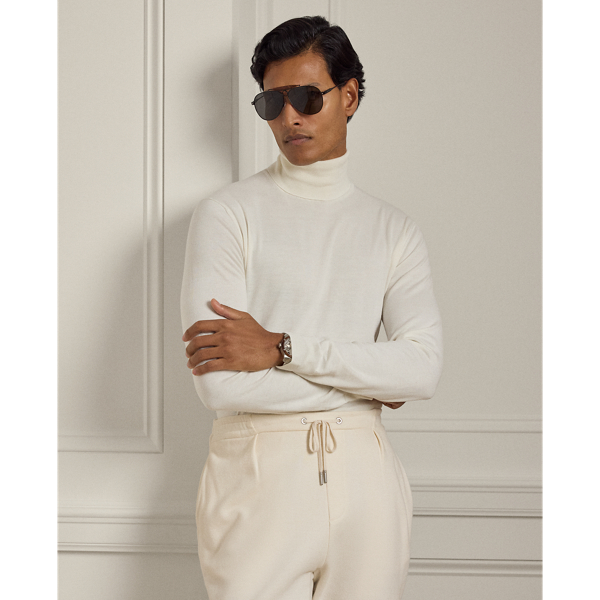 Ralph Lauren Cotton Turtleneck Sweater In White