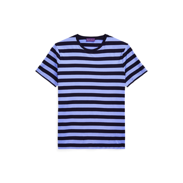 Ralph Lauren Purple Label ストライプ入りクルーネックTシャツ ラルフローレンパープルレーベル 長袖ストライプシャツ PURPLE LABEL