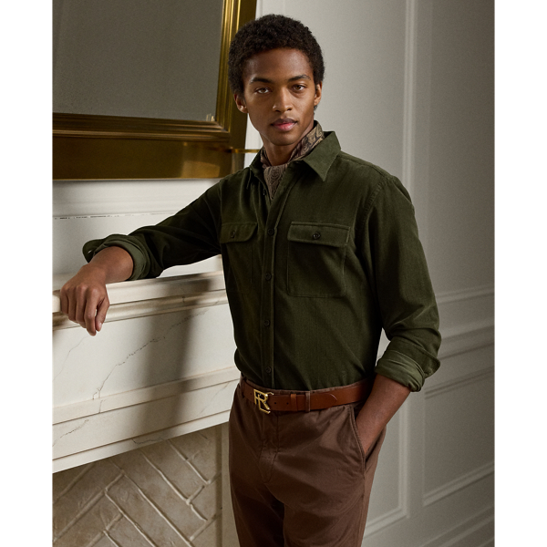 Chemise velours côtelé coton cachemire - Purple Label - Modalova