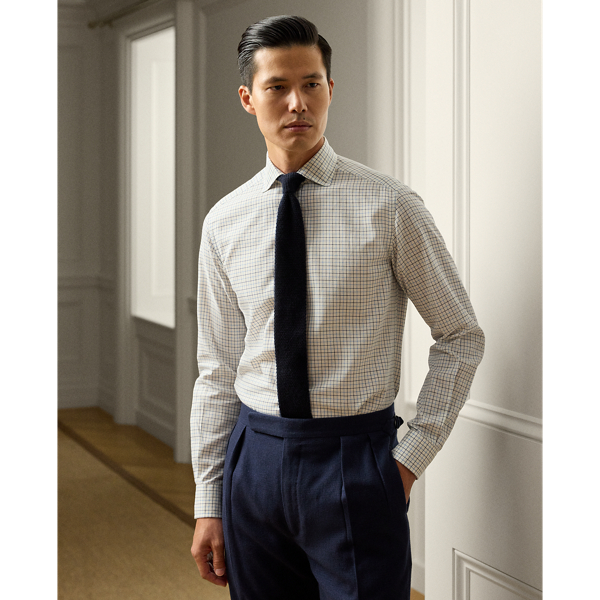 Ralph Lauren Tattersall Twill Shirt In Navy/blue