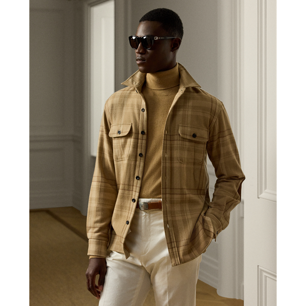 Chemise écossaise en laine mélangée - Purple Label - Modalova