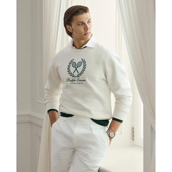 Sweat en coton et cachemire à écusson - Purple Label - Modalova