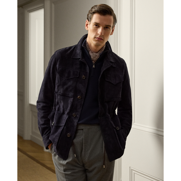 Veste de treillis Crawford en daim - Purple Label - Modalova