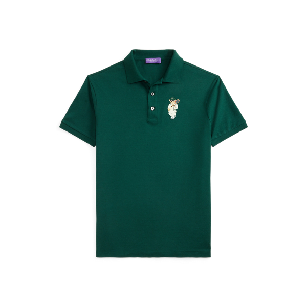 Ralph Lauren Custom Slim Fit Polo Bear Polo Shirt In Burgundy