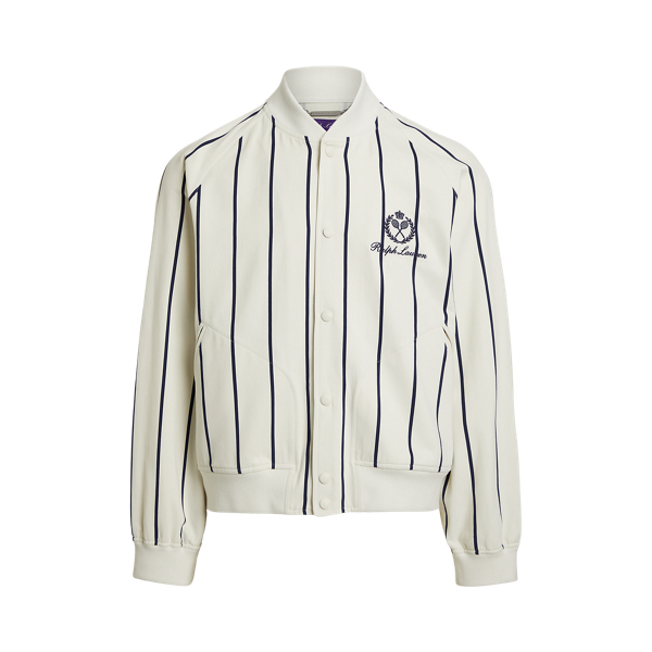 Veste Langdon rayée en coton-cachemire - Purple Label - Modalova