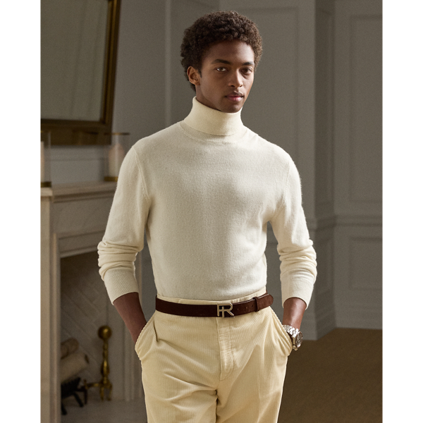 Ralph Lauren Cashmere Turtleneck Sweater In White
