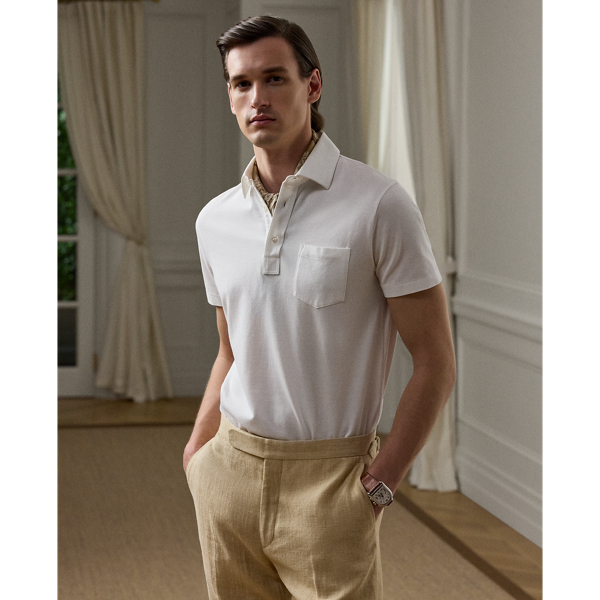 Polo en piqué lavé Custom Slim Fit - Purple Label - Modalova
