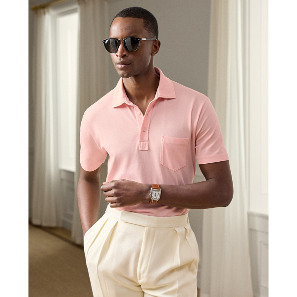 Polo en piqué lavé Custom Slim Fit - Purple Label - Modalova