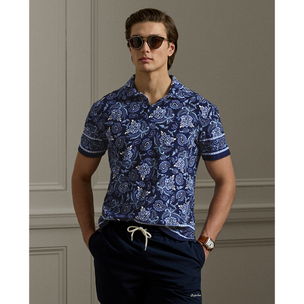 RALPH LAUREN PAISLEY-PRINT RIVIERA TERRY POLO SHIRT 