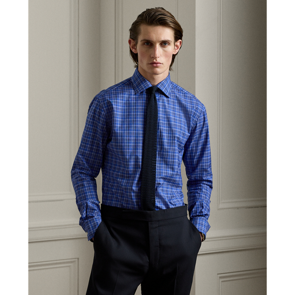 Ralph Lauren Mini-plaid Shirt In Blue