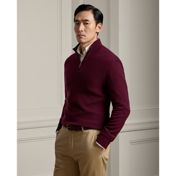 Birdseye Cashmere Quarter-Zip Jumper