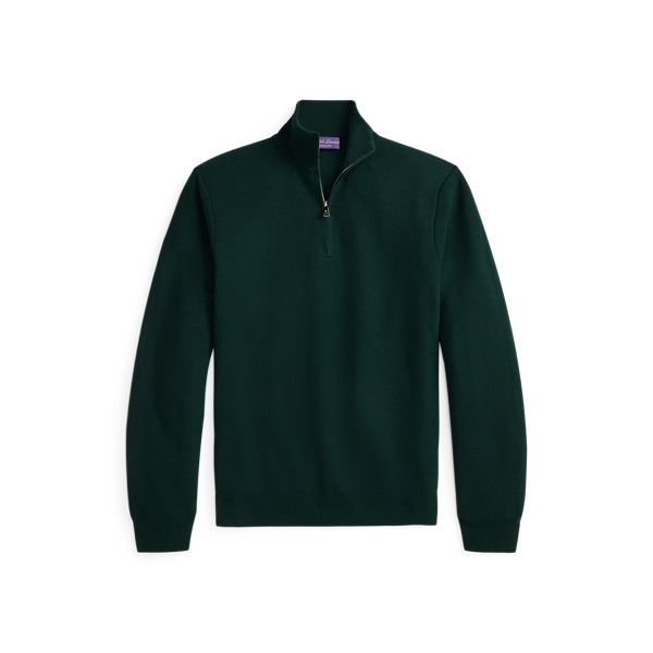 Pull demi-zippé en laine piquée - Purple Label - Modalova