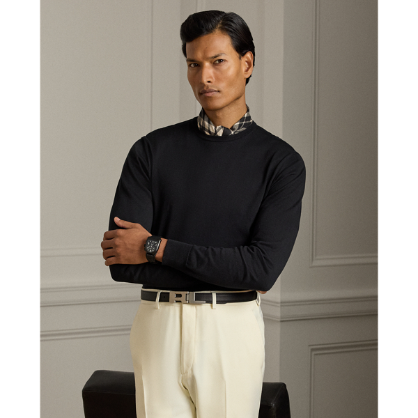 Pull col rond en coton - Purple Label - Modalova
