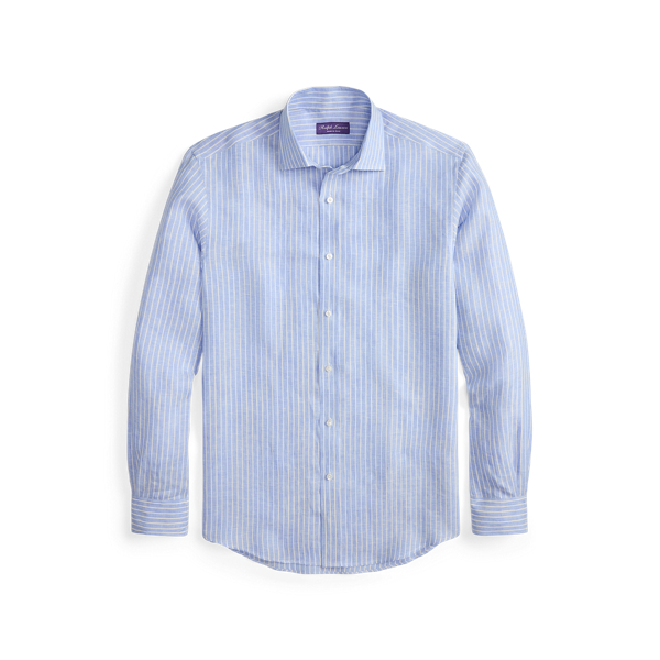 Chemise en lin rayé - Purple Label - Modalova