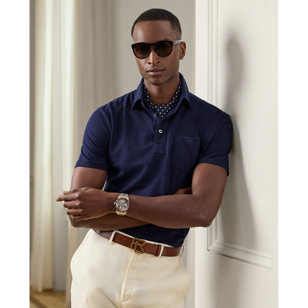 Cotton-Cashmere Piqué Polo Shirt