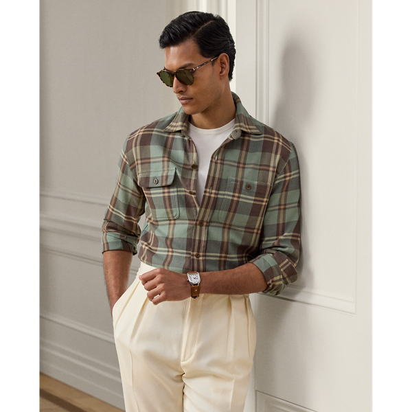 Chemise en sergé écossais - Purple Label - Modalova