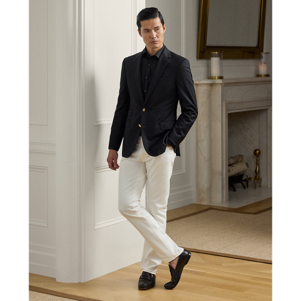 Ralph Lauren Jarrett Slim Fit Sateen Pant In White