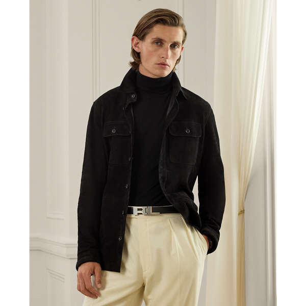 Ralph Lauren Calloway Suede Shirt Jacket In Green