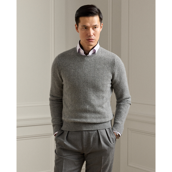 Textured Herringbone Cashmere Jumper