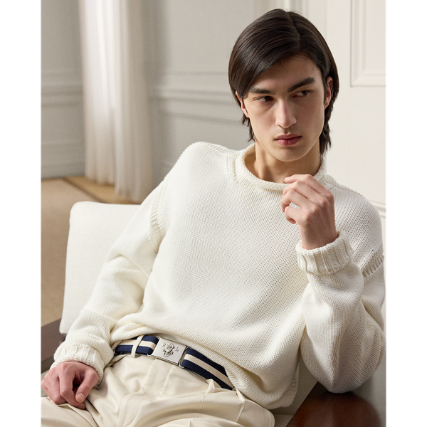 Relaxed Fit Cotton Rollneck Jumper