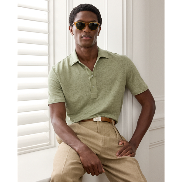 Linen Jersey Polo Shirt