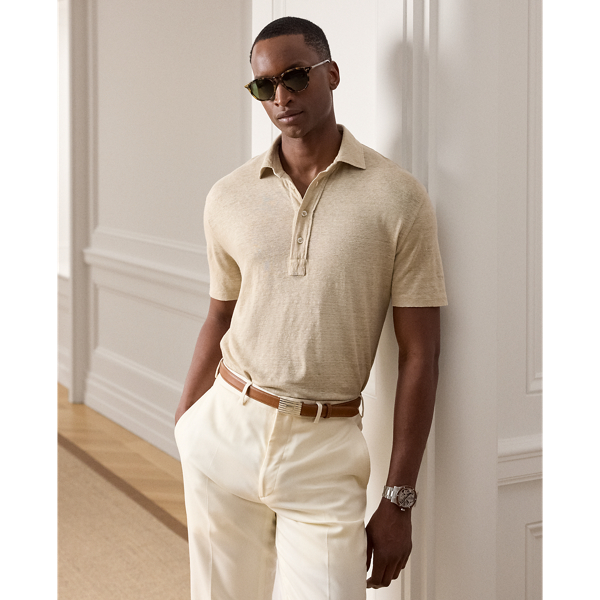 Linen Jersey Polo Shirt
