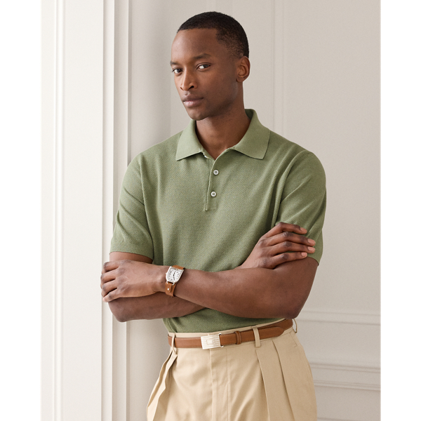Silk-Blend Polo Jumper