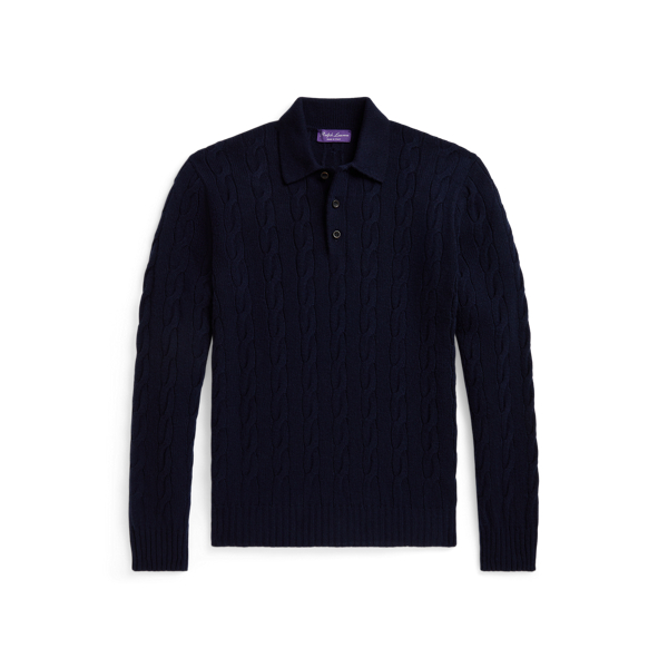 Cable-Knit Cashmere Polo Jumper