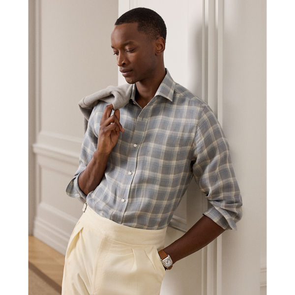 Plaid Linen Twill Shirt